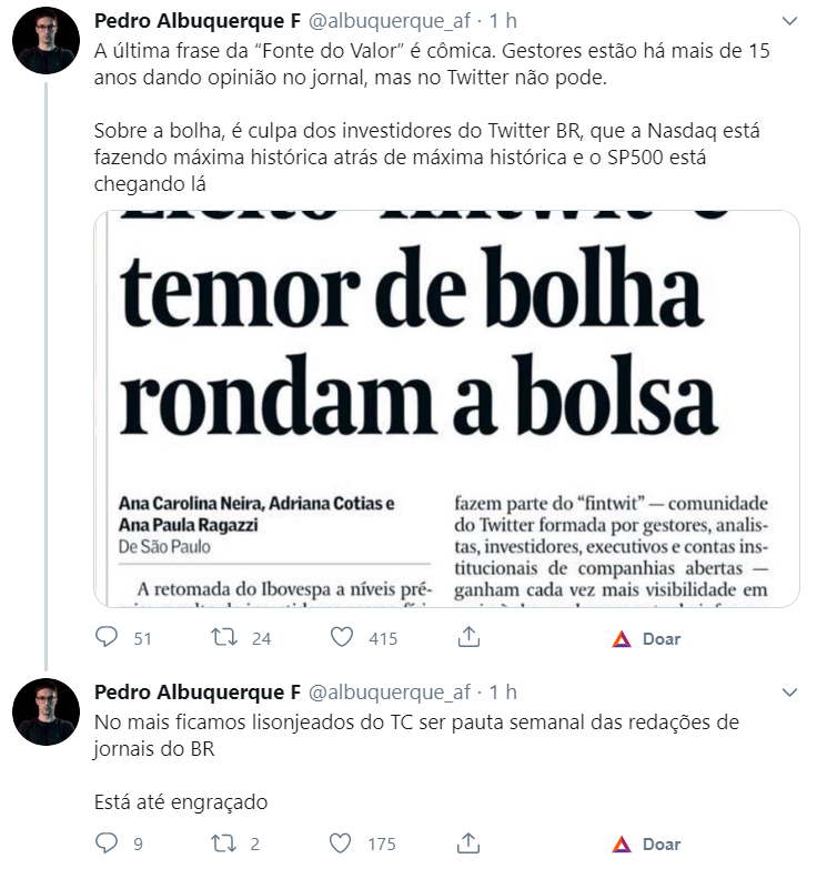 Pedro Albuquerque comenta a reportagem do Valor