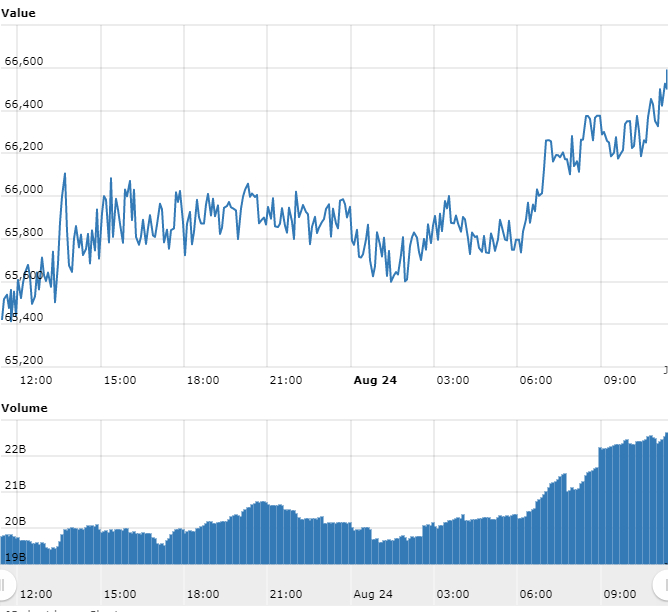 Gráfico com as variações de preço do BTC Gráfico com as variações de preço do BTC