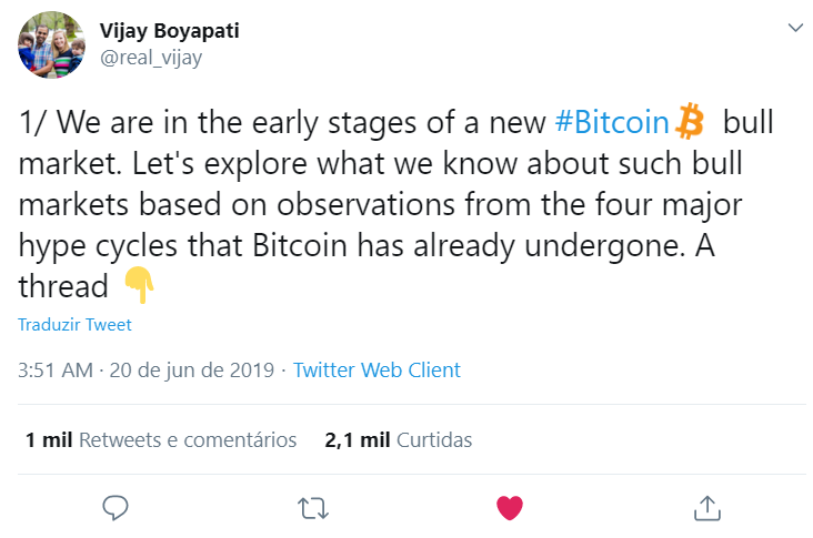 Vijay Boyapati fala sobre a corrida em alta do Bitcoin