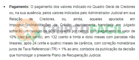 Plano de pagamento da BWA Plano de pagamento da BWA