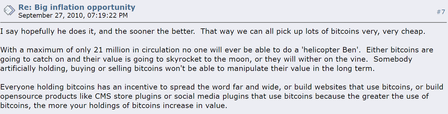 Bitcoin vai à lua ou vai desmoronar, disse um entusiasta há dez anos Bitcoin vai à lua ou vai desmoronar, disse um entusiasta há dez anos