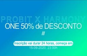 Venda da moeda Harmony na Probit Exclusive, participe do Rol de Traders experientes com lucro certo de 50%