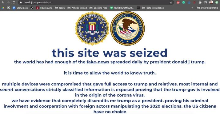 Site da campanha de Trump Site da campanha de Trump