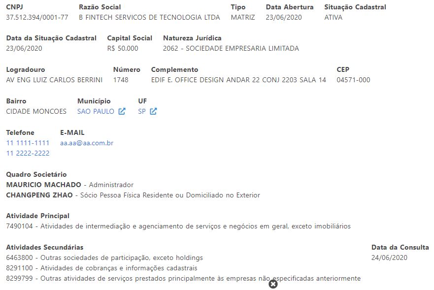Suposta inscrição da Binance no Brasil Suposta inscrição da Binance no Brasil