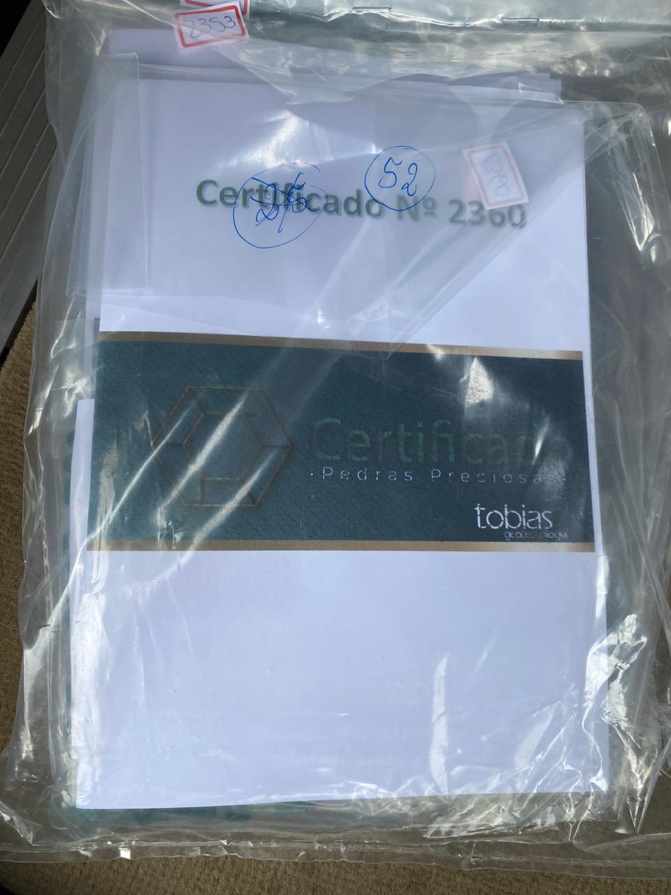 Certificado sobre a validade das esmeraldas Certificado sobre a validade das esmeraldas