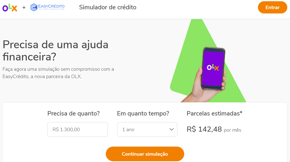 OLX permite a contratação de empréstimos OLX permite a contratação de empréstimos