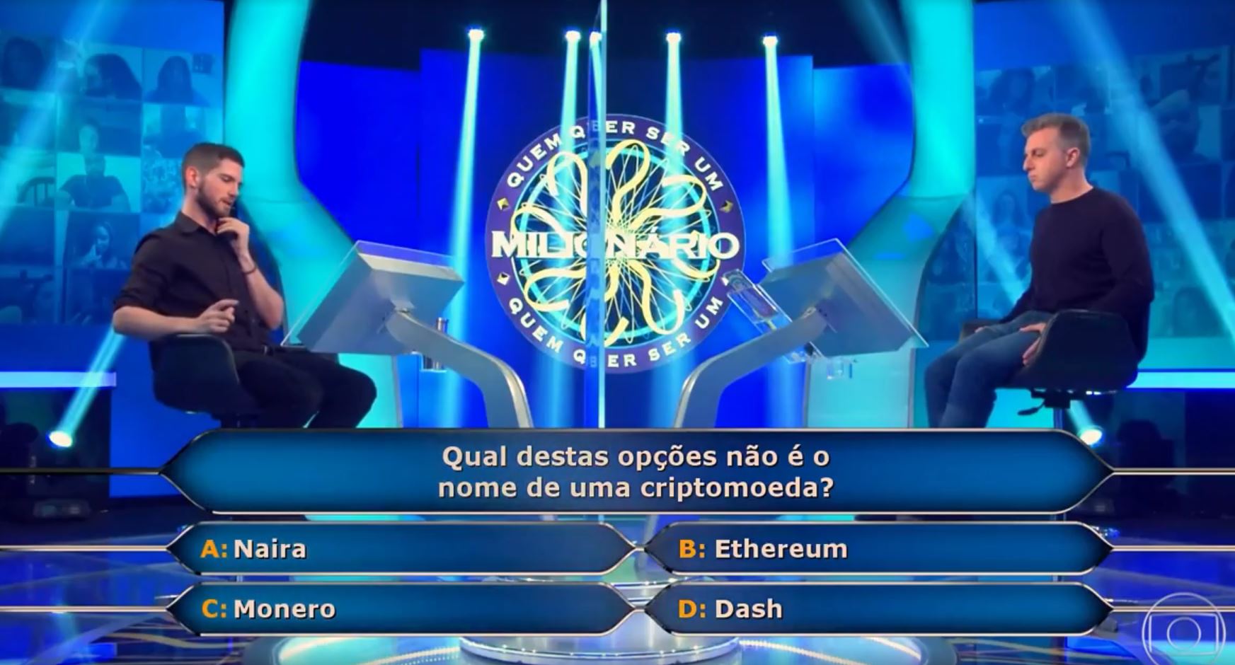 Pergunta sobre criptomoedas feita por Luciano Huck Pergunta sobre criptomoedas feita por Luciano Huck