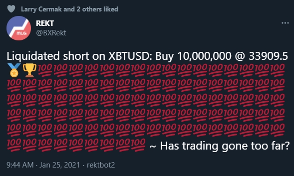 REKT notifica a liquidação de R$ 55 milhões em posição apostando na queda REKT notifica a liquidação de R$ 55 milhões em posição apostando na queda