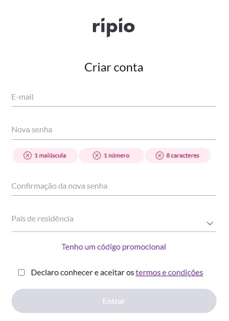 Criando sua conta na Ripio Criando sua conta na Ripio