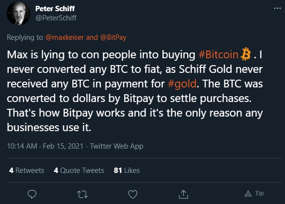 Peter Schiff responde Max Keiser Peter Schiff responde Max Keiser