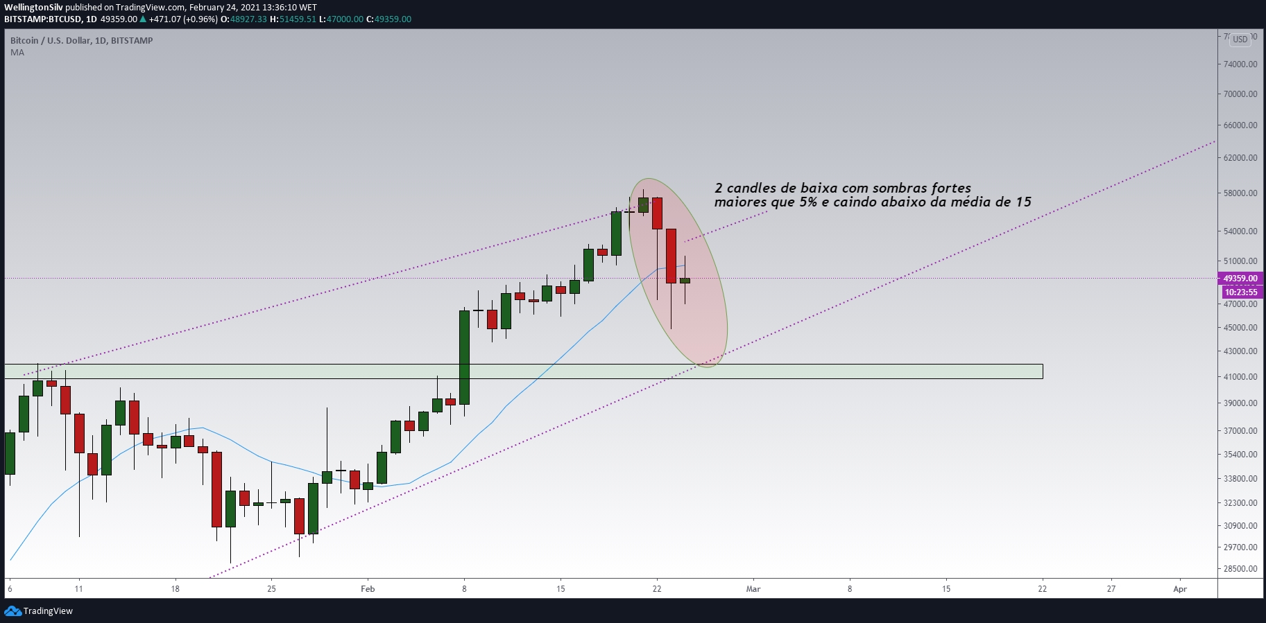 Gráfico diário do Bitcoin (D) Gráfico diário do Bitcoin (D)
