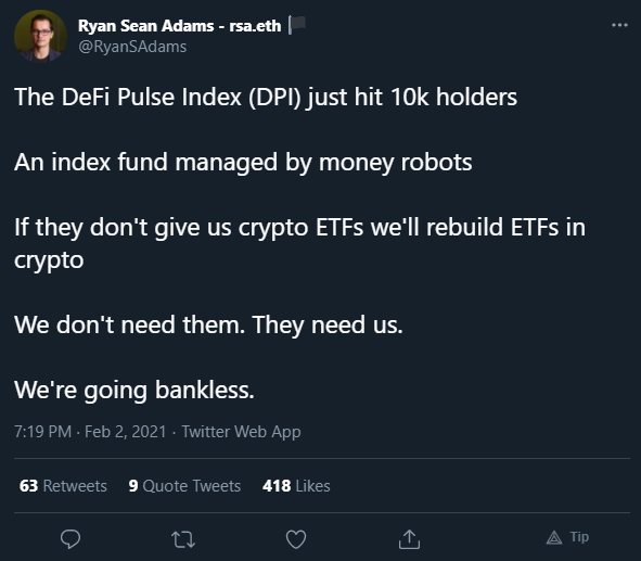 Ryan Sean fala sobre índices DeFi e ETF Ryan Sean fala sobre índices DeFi e ETF