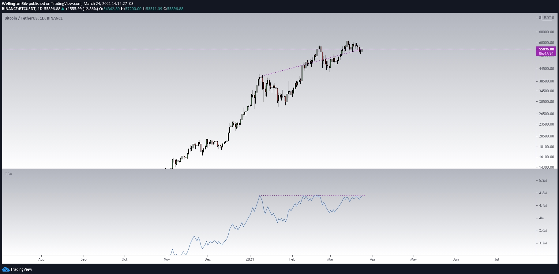 Gráfico diário do Bitcoin (D) Gráfico diário do Bitcoin (D)