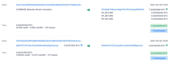 Example of transaction hashes contained in a block. Source: Blockchain.com Example of transaction hashes contained in a block. Source: Blockchain.com