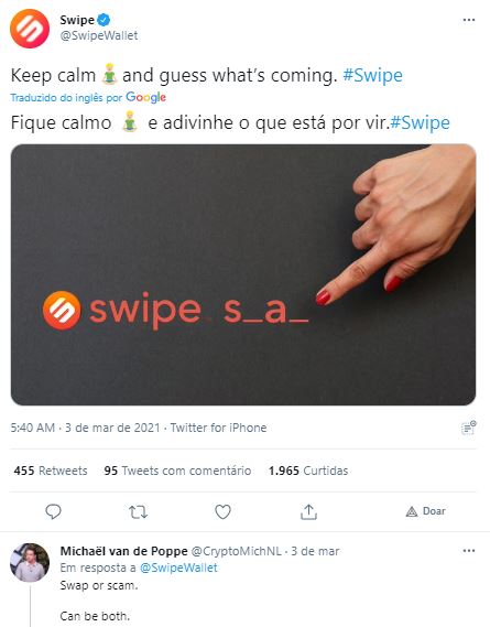 Fonte: Swipe/Twitter Fonte: Swipe/Twitter