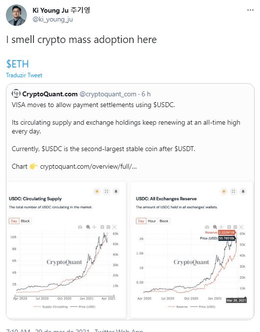 O CEO da CryptoQuant comenta sobre a adesão das criptomoedas pelos sul-coreanos. Fonte: Ki Young Ju/Twitter O CEO da CryptoQuant comenta sobre a adesão das criptomoedas pelos sul-coreanos. Fonte: Ki Young Ju/Twitter
